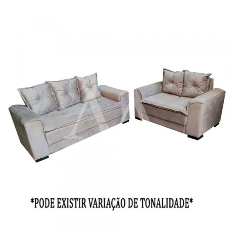 CJ ESTOFADO BOMFLEX 2/3 LUGARES HAITI AREIA ASTECA VELUDO INCA 03