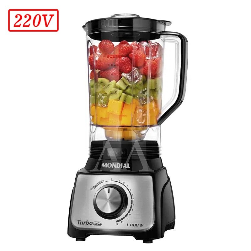 LIQUIDIFICADOR MONDIAL L-1100 BI 12 VEL 220V PRETO/INOX