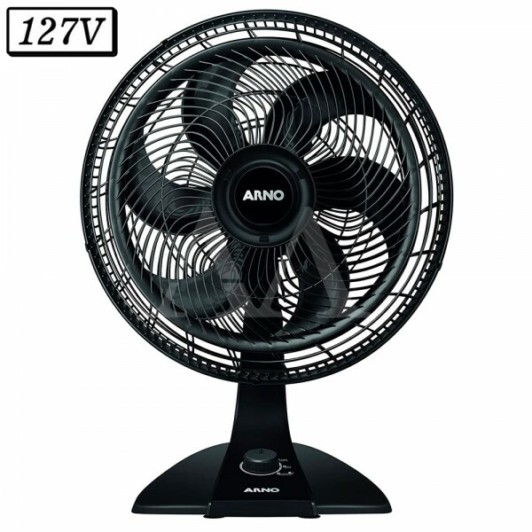 VENTILADOR ARNO VF42 TURBO FORCE 2 EM 1 40CM 6 PAS 3 VEL 127V PRETO