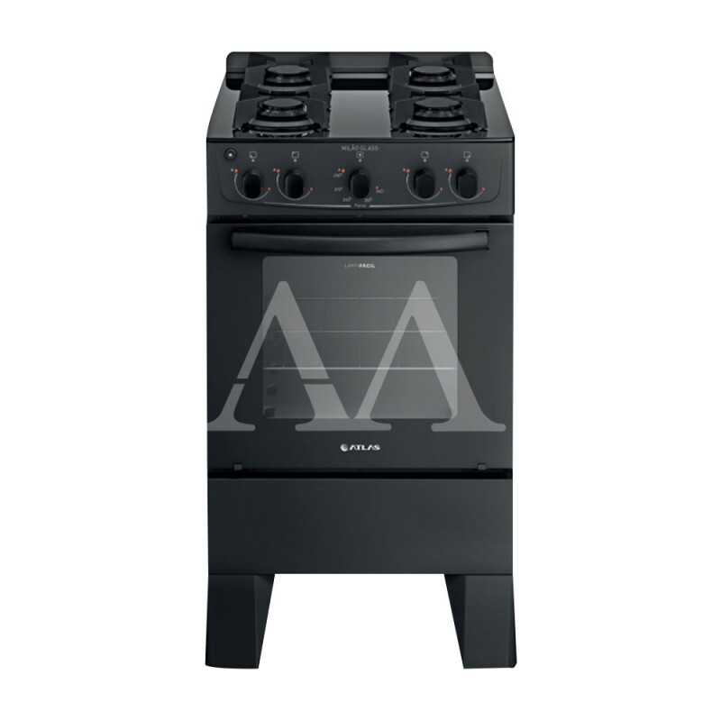 FOGAO 4B ATLAS MILAO GLASS PRETO
