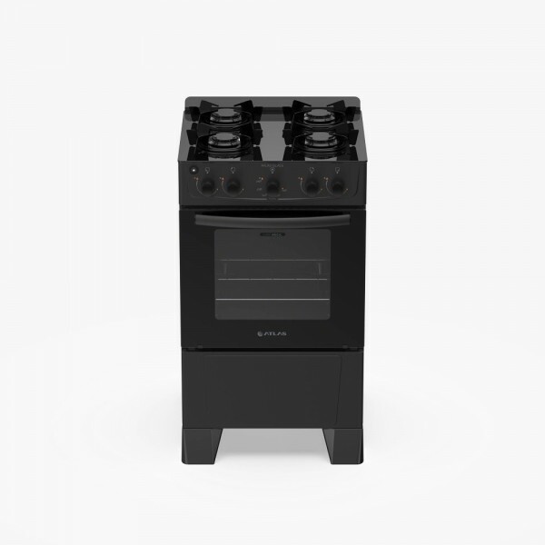 FOGAO 4B ATLAS MILAO GLASS PRETO 25
