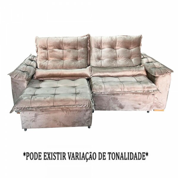 ESTOFADO BOMFLEX GRECIA RETRATIL BEGE VELUDO ASTECA 04