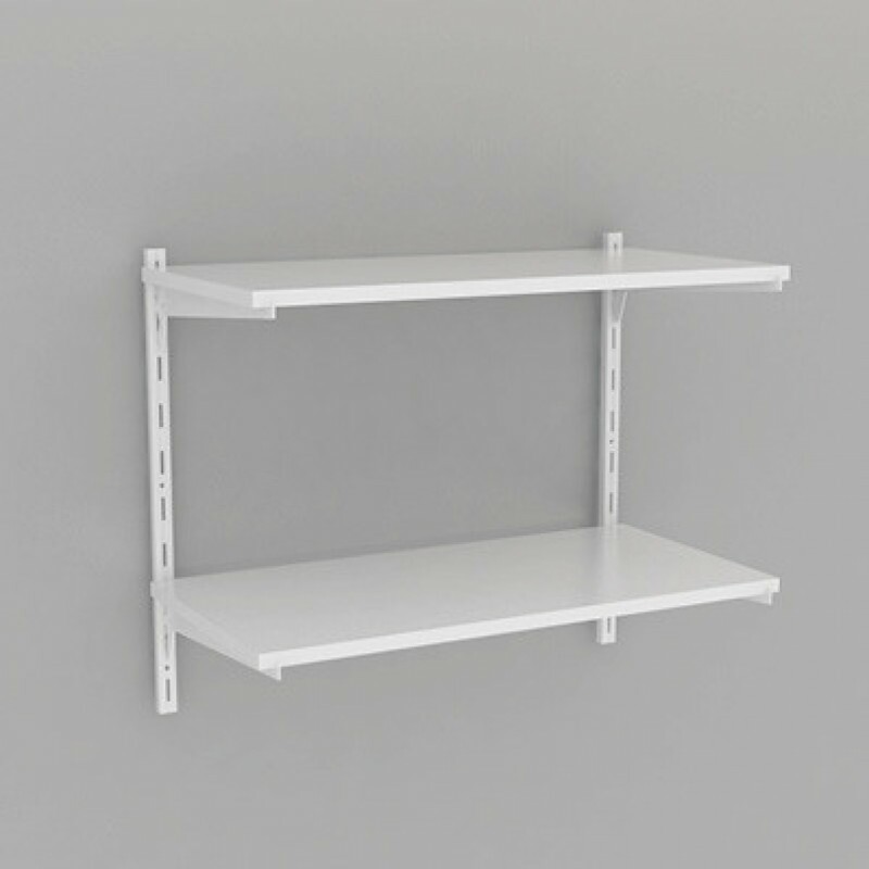 KIT 2 PRATELEIRA BRASFORMA MULTIUSO 60X30 C/TRILHO BRANCO