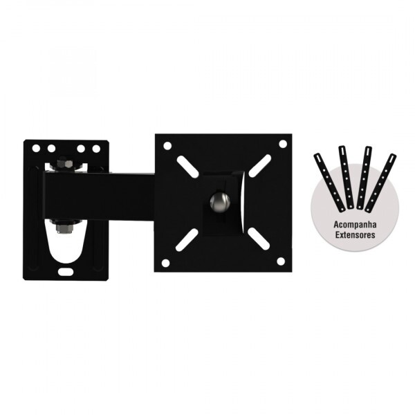 SUPORTE BRASFORMA ARTICULADO P/ TV DE 10'' ATE 60" PRETO