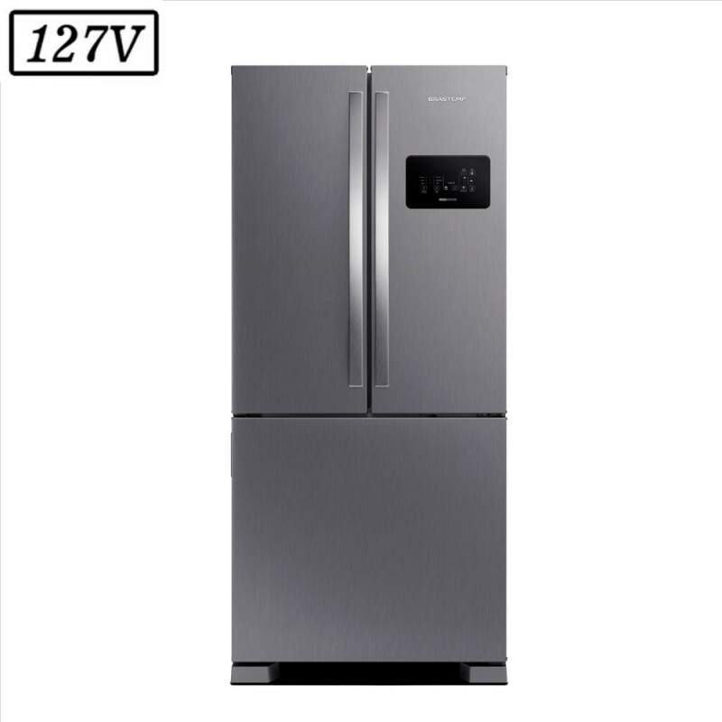 REFRIGERADOR BRASTEMP DOMEST BRO85AK FROST FREE 3 PORTAS 554L 127V INOX