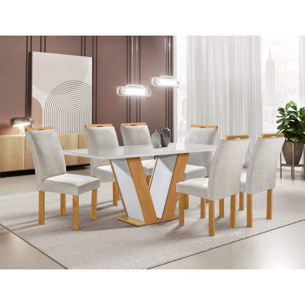 CJ MESA 6C CEL MOVEIS QATAR RETANGULAR 160X80 TAMPO LONDRES PLUS C/VIDRO CAD.LONDRES TEC 169 CINAMO/OFF CJ MESA 6C CEL MOVEIS QATAR RETANGULAR 160X80 TAMPO LONDRES PLUS C/VIDRO CAD.LONDRES TEC 169 CINAMO/OFF