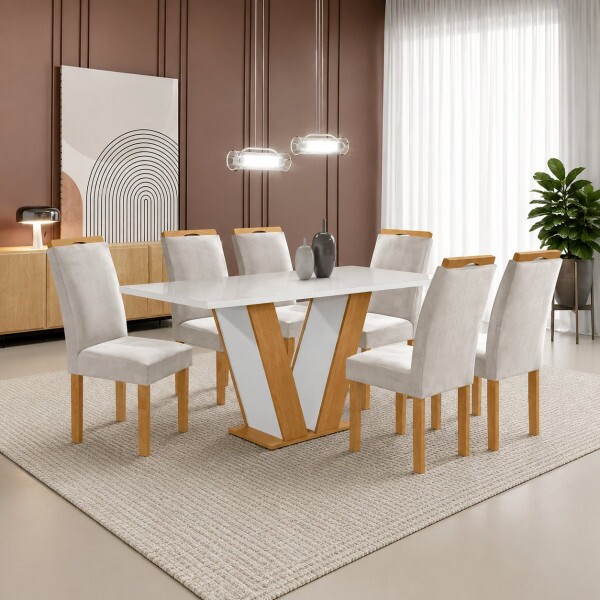 CJ MESA 6C CEL MOVEIS QATAR RETANGULAR 160X80 TAMPO LONDRES PLUS C/VIDRO CAD.LONDRES TEC 169 CINAMO/OFF CJ MESA 6C CEL MOVEIS QATAR RETANGULAR 160X80 TAMPO LONDRES PLUS C/VIDRO CAD.LONDRES TEC 169 CINAMO/OFF