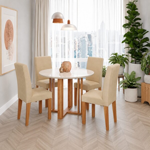CJ MESA 4C CIMOL FLORA REDONDA 109X109 C/VDO CAD. MAIA CINAMOMO/OFF WHITE/GENGIBRE CJ MESA 4C CIMOL FLORA REDONDA 109X109 C/VDO CAD. MAIA CINAMOMO/OFF WHITE/GENGIBRE