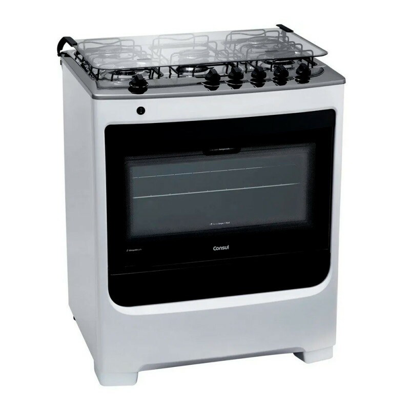 FOGAO 5B CONSUL CFS5NA MESA INOX BRANCO FOGAO 5B CONSUL CFS5NA MESA INOX BRANCO
