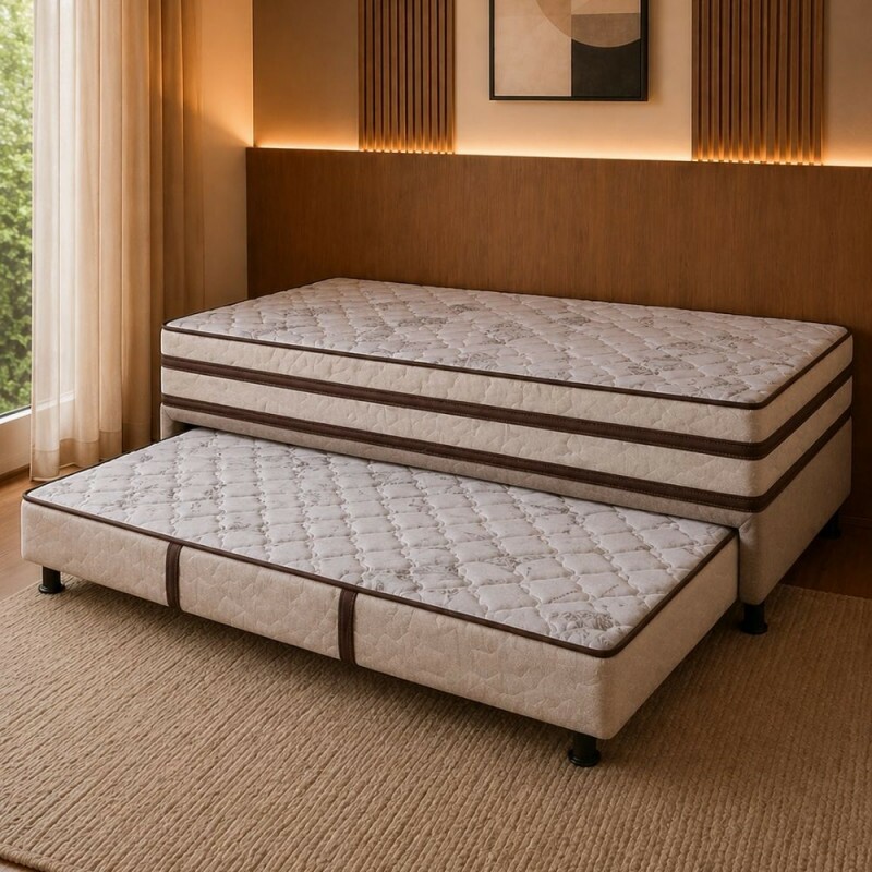 CAMA BOX D28 88X188X54 DESIGN REAL C/AUXILIAR