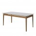 MESA IMCAL WIND 1.8 C/ VIDRO RETANGULAR OFF WHITE / CINAMOMO
