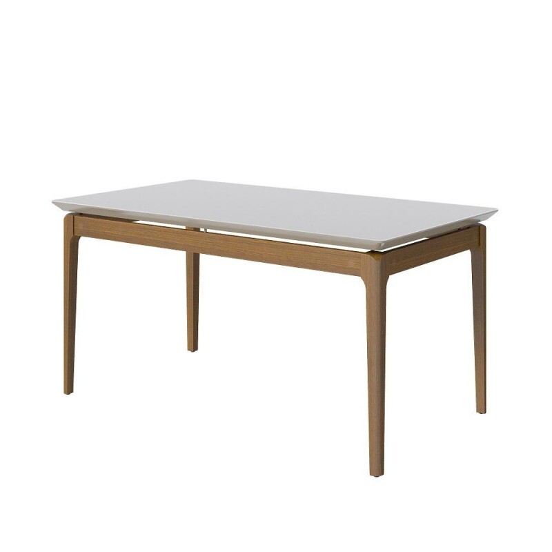 MESA IMCAL WIND 1.6 C/ VIDRO RETANGULAR OFF WHITE / CINAMOMO MESA IMCAL WIND 1.6 C/ VIDRO RETANGULAR OFF WHITE / CINAMOMO