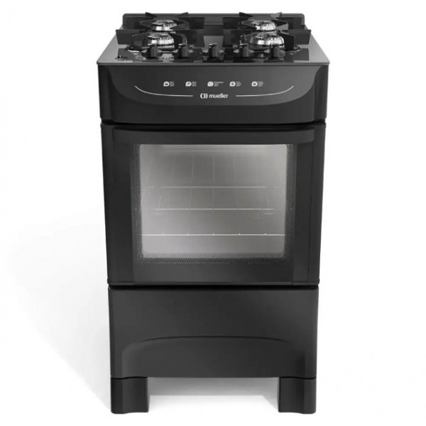 FOGAO 4B MUELLER MFV4BB MESA VIDRO PRETO