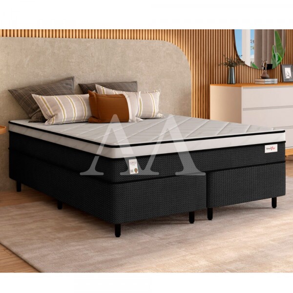 CJ BASE BOX/COLCHAO 158X198X72 PLUMATEX SMARTFLEX BLACK MOLAS ENSACADAS