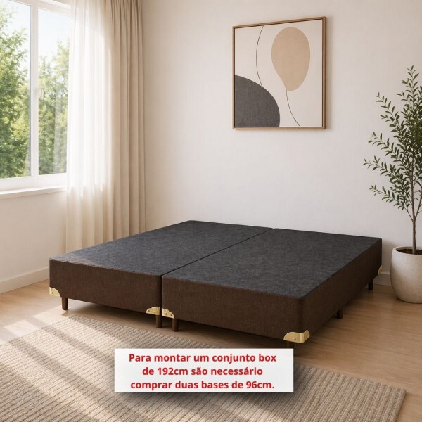 BASE BOX 96X203X30 RECONFLEX SOMIE SUEDE MARROM