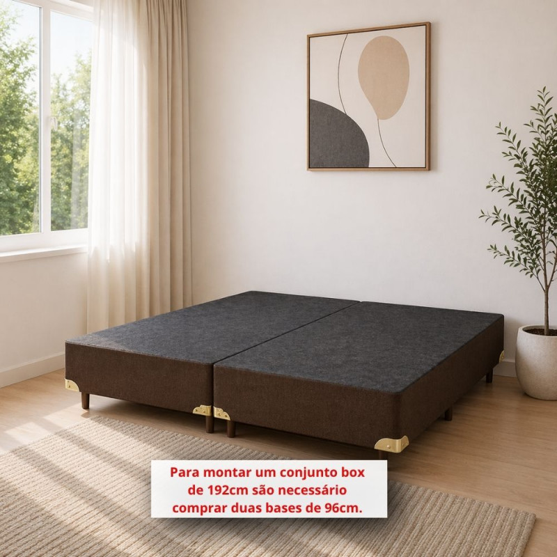 BASE BOX 96X203X30 RECONFLEX SOMIE SUEDE MARROM