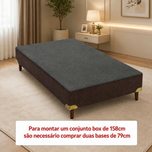 BASE BOX 79X198X30 RECONFLEX SOMIE SUEDE MARROM