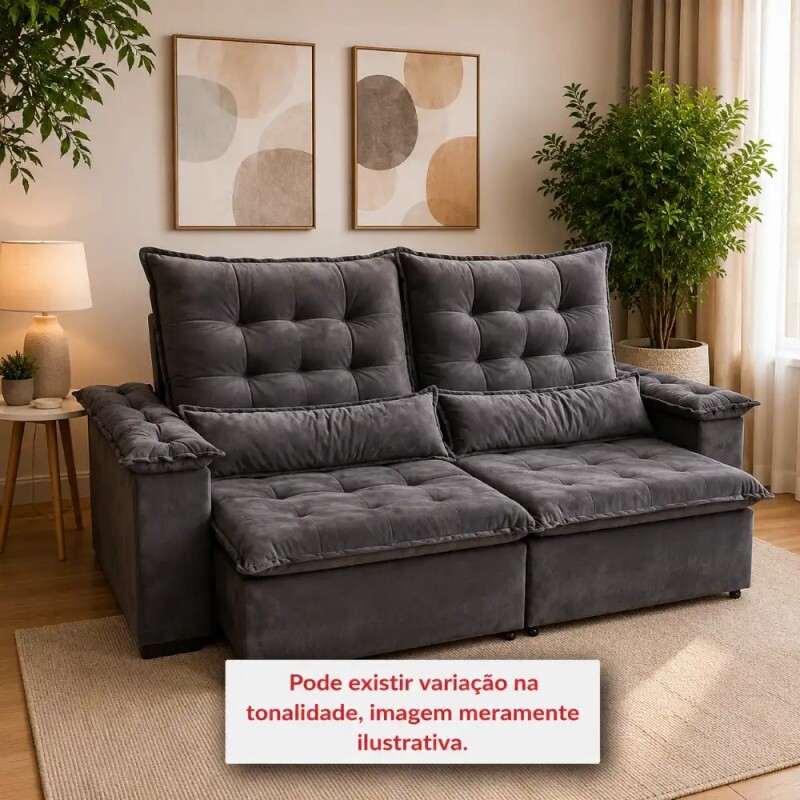 ESTOFADO RG VENEZA RETRATIL 2.50 CINZA INCA 10 ESTOFADO RG VENEZA RETRATIL 2.50 CINZA INCA 10