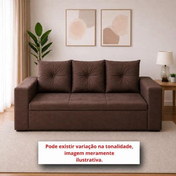 ESTOFADO RG FLEX 3 LUGARES TURIM MARROM