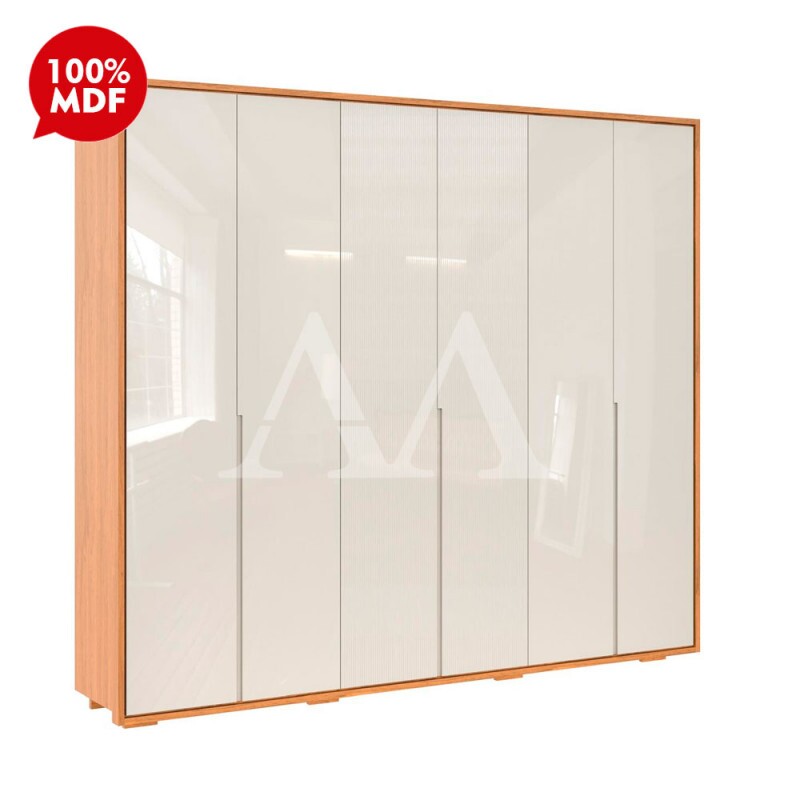 ROUPEIRO 6P ABRIR 6G ROBEL CONCEPT 2.7 LISO C/ PES FREIJO / OFF WHITE