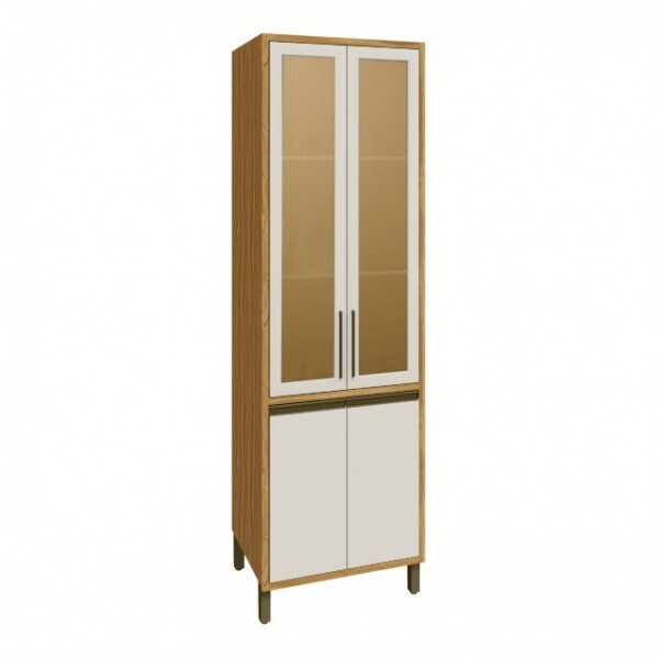 PANELEIRO CRISTALEIRA RONIPA REFLECTA TEMPRANILLO 70CM AMENDOA/OFF WHITE