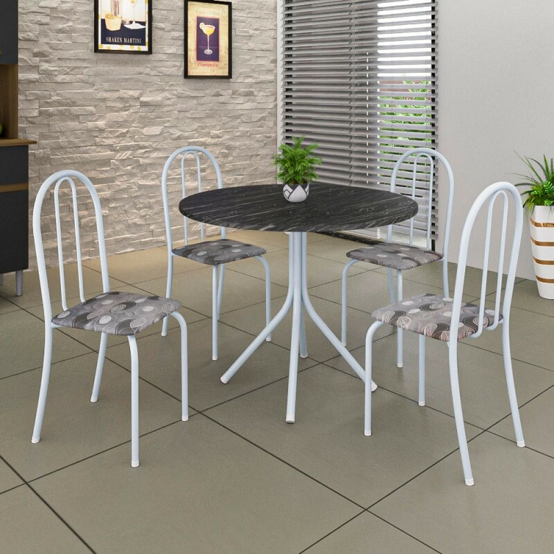 CJ MESA SOMA 4C ANE B 75CM REDONDA PARAOPEBA BRANCO